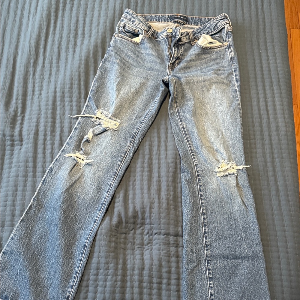 Aeropostale Light Blue Flare Jeans with Distressing